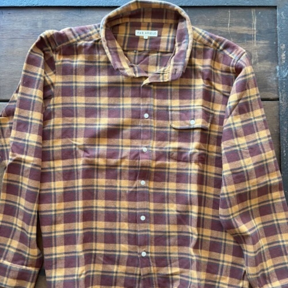 Far Afield Brown/Tan Flannel Size XL (4)